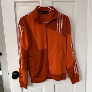 adidas Orange and White Paneled Track Jacket